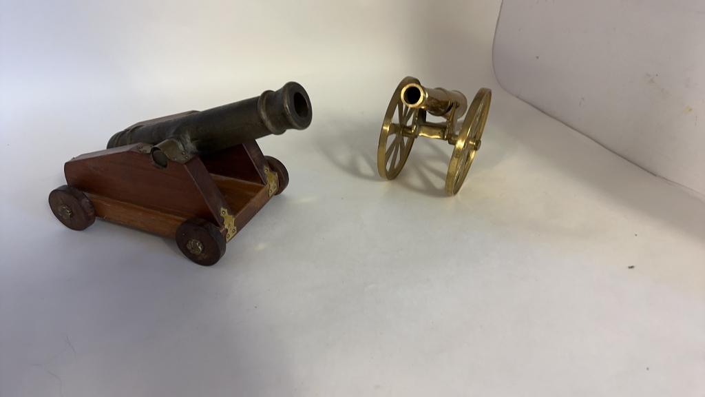 2) DESKTOP REPLICA CANNONS