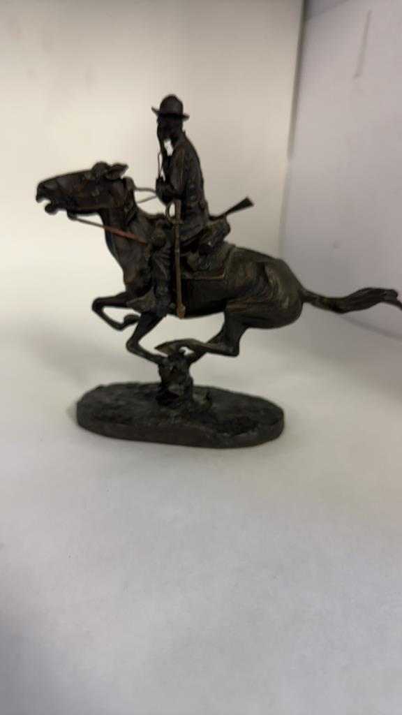 2) FREDERIC REMINGTON COWBOY BRONZE STATUES