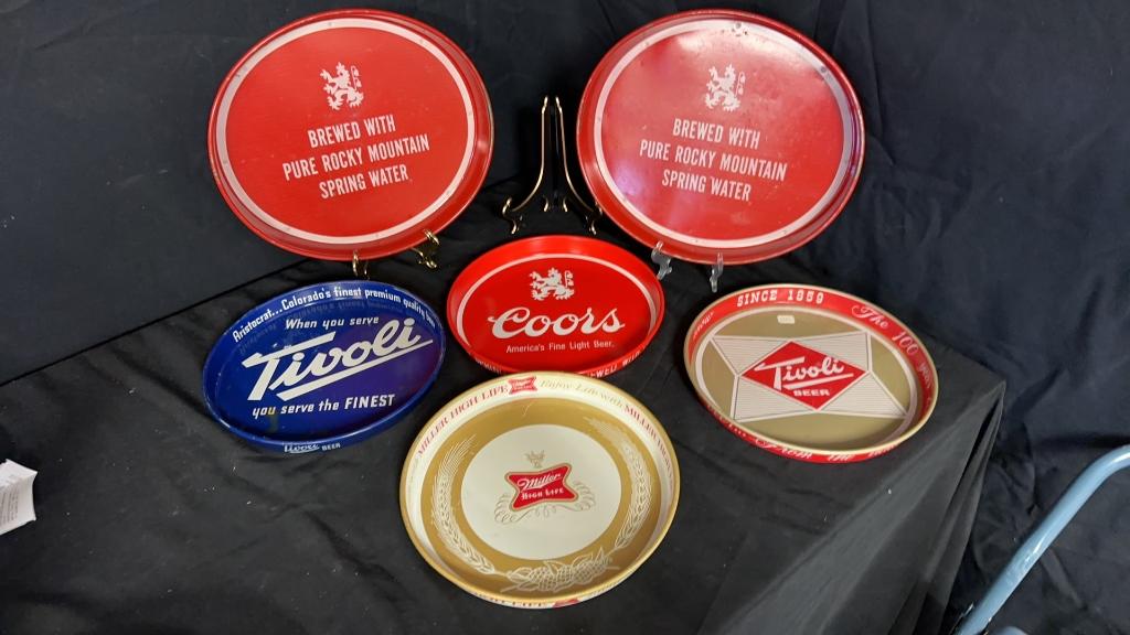 VINTAGE BEER TRAYS: TIVOLI, COORS, & MORE