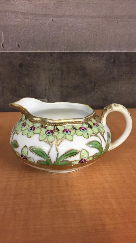 HAND-PAINTED NIPPON CREAMER & SUGAR PAIR