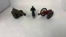 CAST IRON HUBLEY BIKE AND REPLICA CANNONS