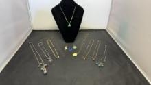 9) NECKLACES WITH PENDANTS & 3 ADDITIONAL PENDANTS