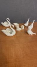 LENOX SWAN DISHES, CORNUCOPIA & BIRD FIGURINES