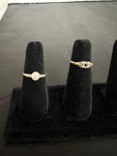 18K GOLD PEARL RING & SETTING. 3G