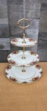 ROYAL ALBERT "OLD COUNTRY ROSES" 3-TIER CAKE STAND