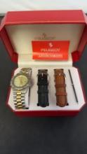 PUEGEOT 3ATM WATER RESISTANT WATCH SET