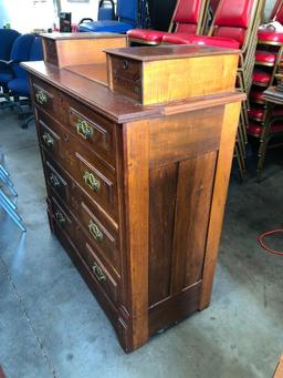 Antique Eastlake Chest of Drawers 45" Tall, 41" Wide, 18" Deep, 4 Drawers, 2 Sock Drawers