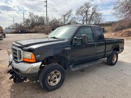 2001 Ford F250 Pickup, Gas, Black, V-8, Automatic 4x4 VIN 1FTNX21L11EB97819 Turns Over, Didn't Start