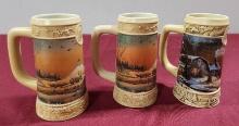 Lot of 3 Ducks Unlimited Terry Redlin Collection Miller Steins
