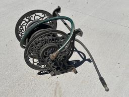 Modern, Retro Iron Hose Reel w/ Hose