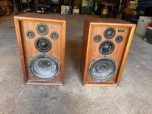 Vintage Panasonic SB-550 3-Way Speaker System, Set of Two, Restoration Needed, No Speaker Grill