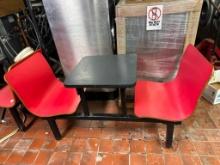 Set of 4 HD Cafeteria Booth & Table Units, Steel Frame, Laminate Seats/Tables