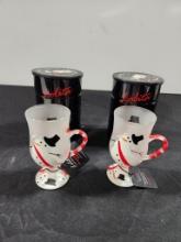 Brand New Christmas Hot Toddy Mugs and w/ Lolita Tin Containers