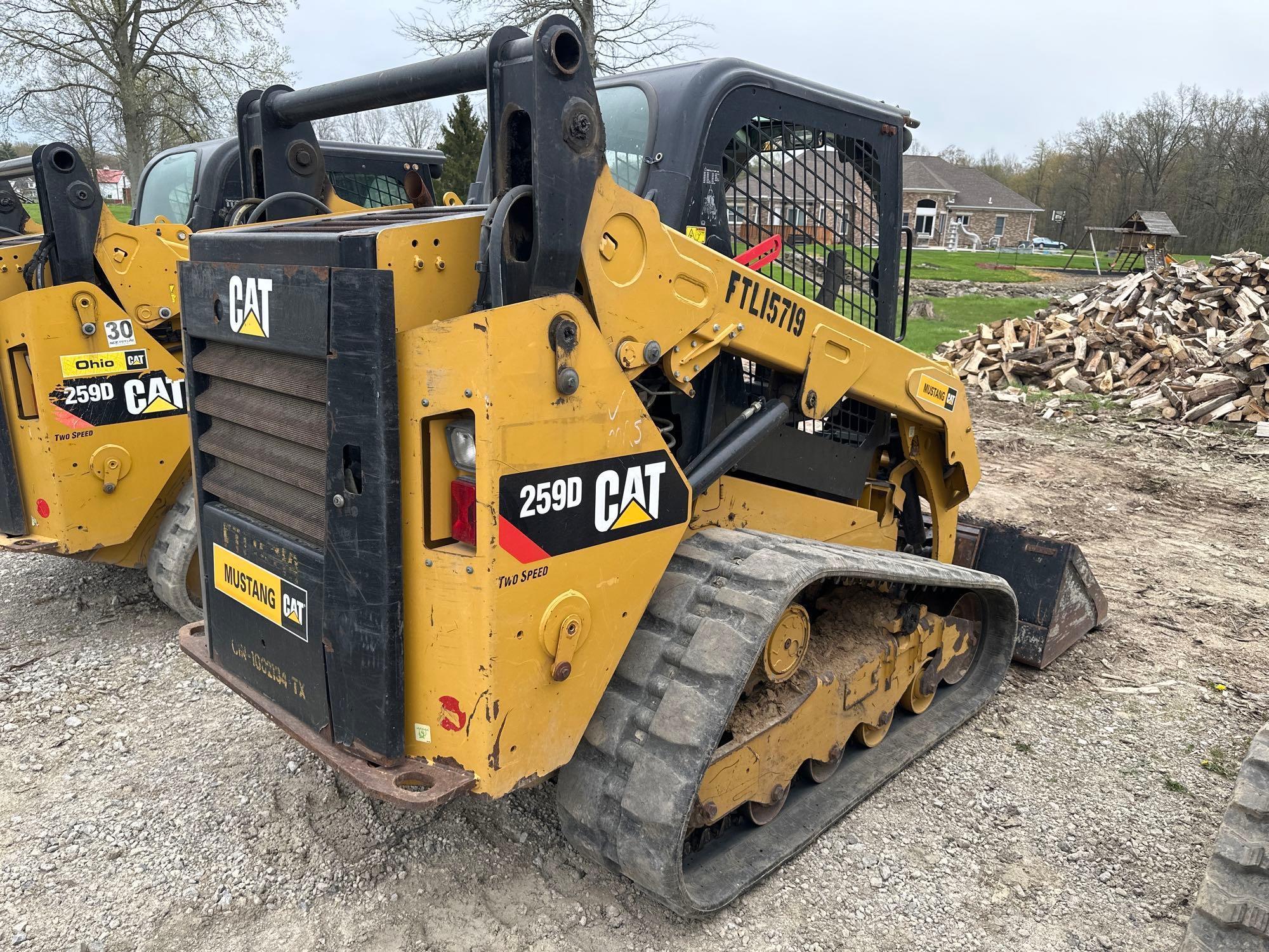 2018 CAT 259D RUBBER TRACKED SKID STEER SN:FTL15719 powered by Cat diesel engine, equipped with