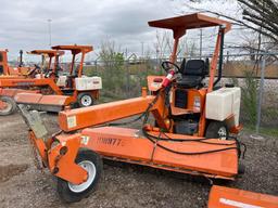 LAYMOR SM300 SWEEPER SN:342051 powered by Kubota 1505 diesel engine, equipped with OROPS, 8ft.