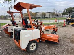 LAYMOR SM300 SWEEPER SN:342051 powered by Kubota 1505 diesel engine, equipped with OROPS, 8ft.