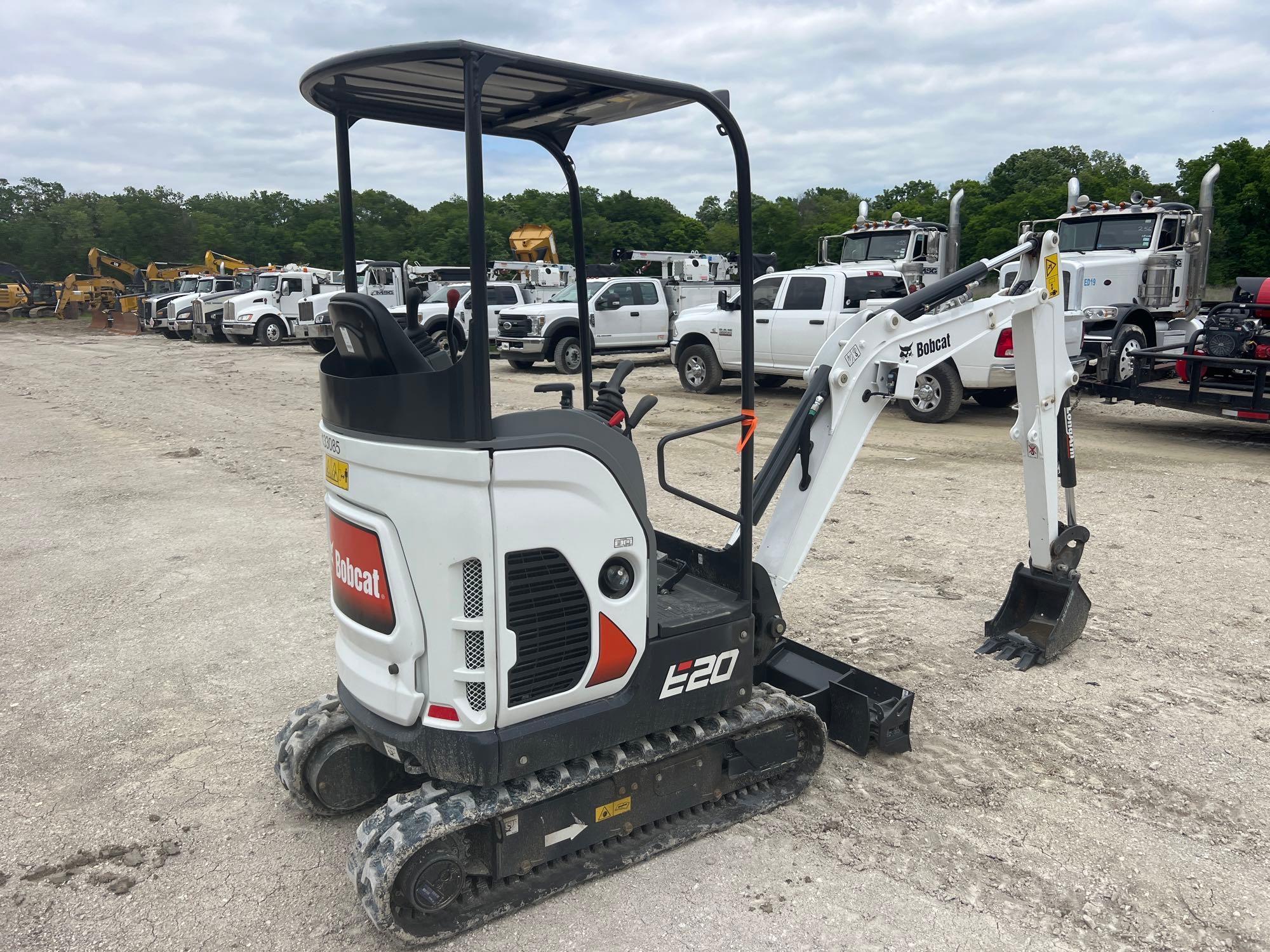 2023 BOBCAT E20 HYDRAULIC EXCAVATOR powered by diesel engine, equipped with OROPS, front blade,