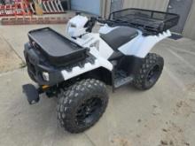 POLARIS 850 SPORTSMAN FOUR WHEELER powered by gas engine, equipped with front & rear rack.