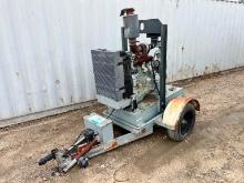 GODWIN CD150M WATER PUMP SN:13619D40/12 powered by John Deere diesel engine, ST205/75D15 tires,