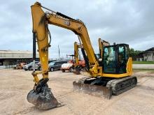 2023 CAT 308CR HYDRAULIC EXCAVATOR powered by Cat C3.3B diesel engine, equipped with Cab, air, heat,