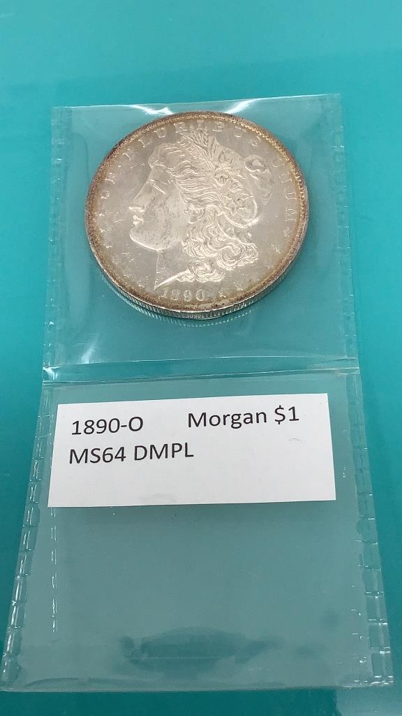 1890-O DMPL Morgan Silver Dollar-