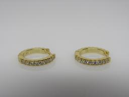 White Topaz Hoop Earrings