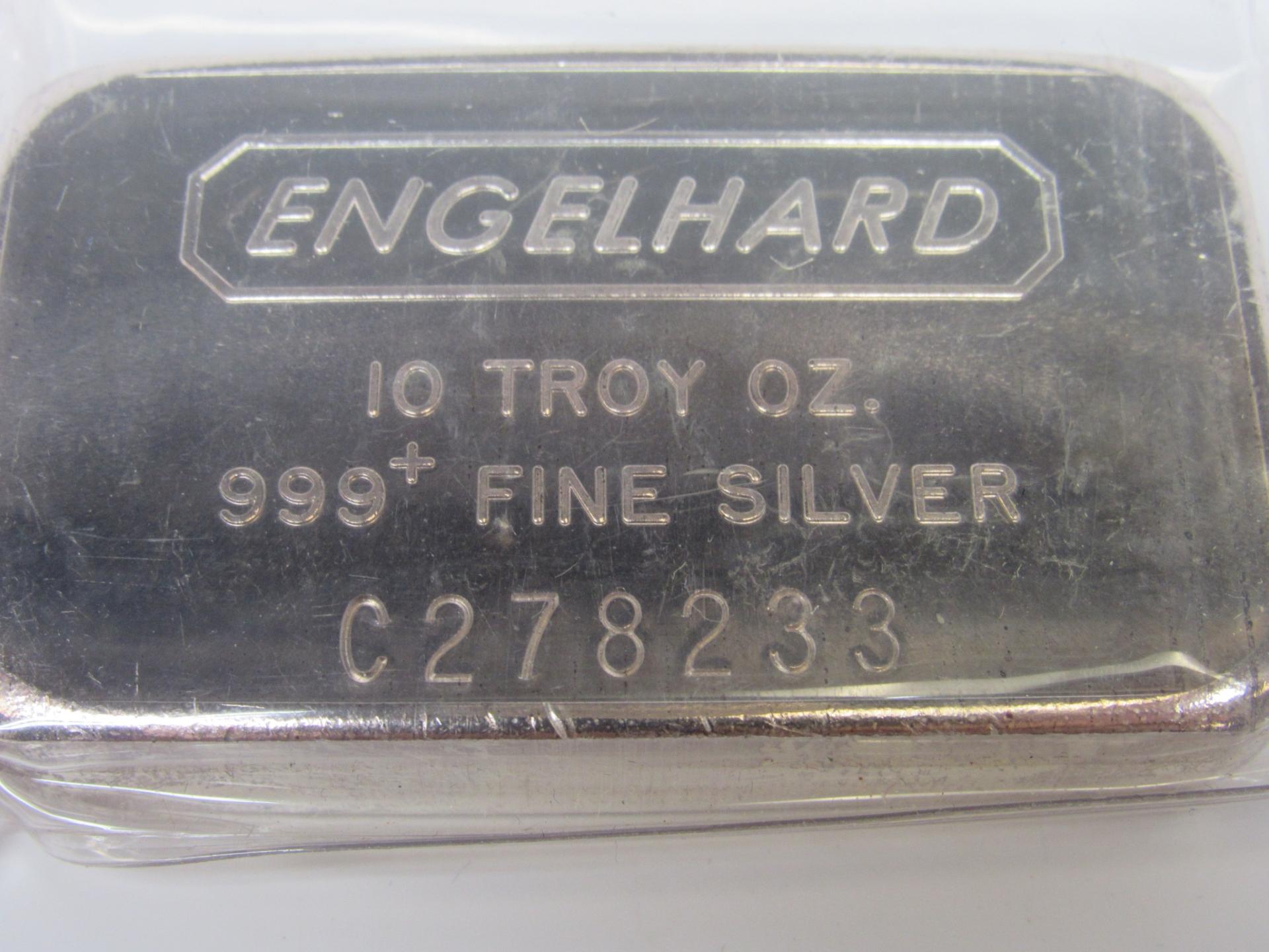 10 Troy Ounce Engelhard Silver Bar