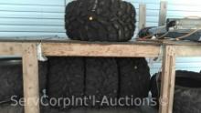 Lot on Shelf of 4 Carlisle AT489 4-Wheeler Tires without Rims (Seller: St. Tammany Parish Sheriff)