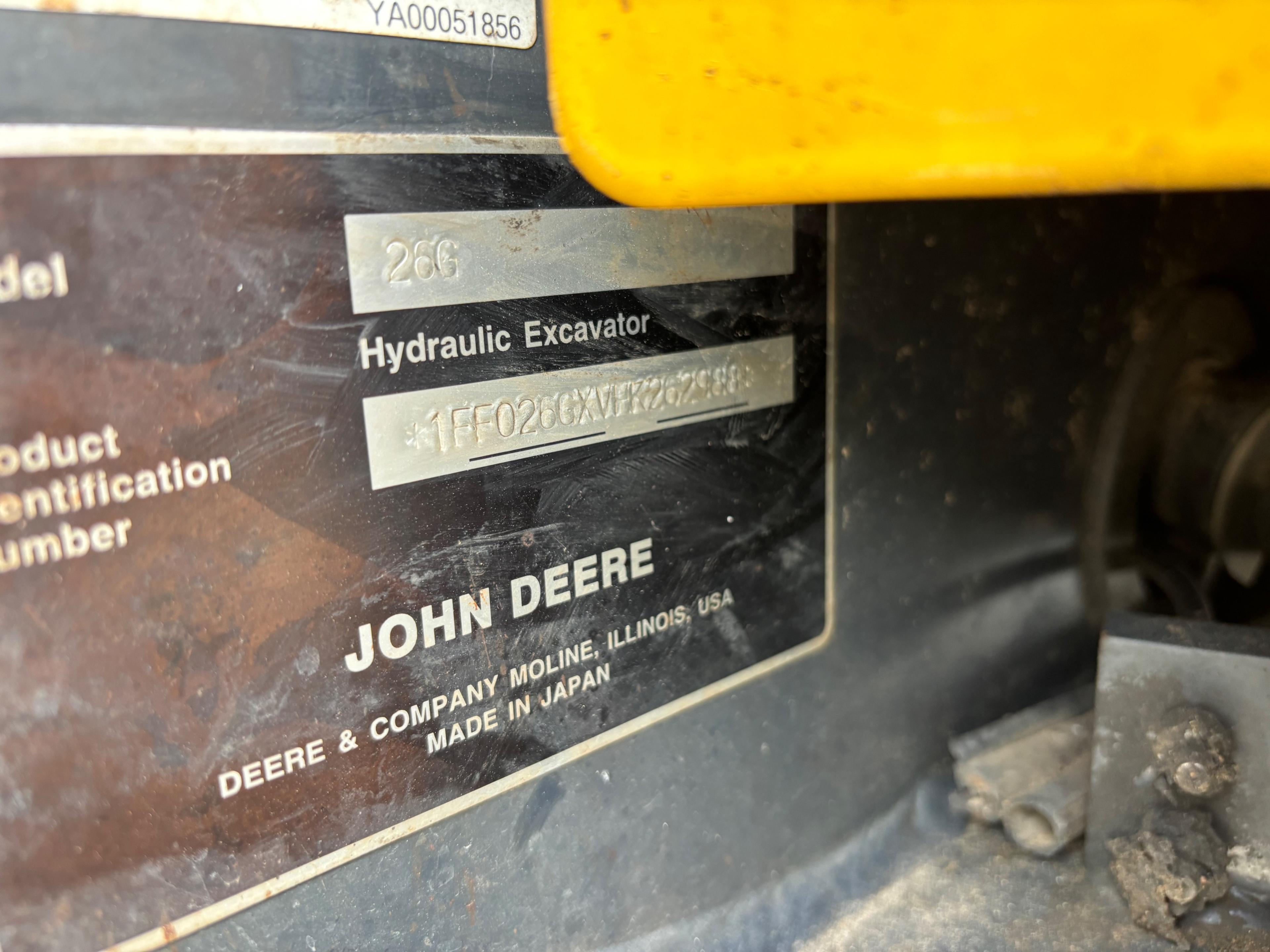 John Deere 26G Mini Excavator