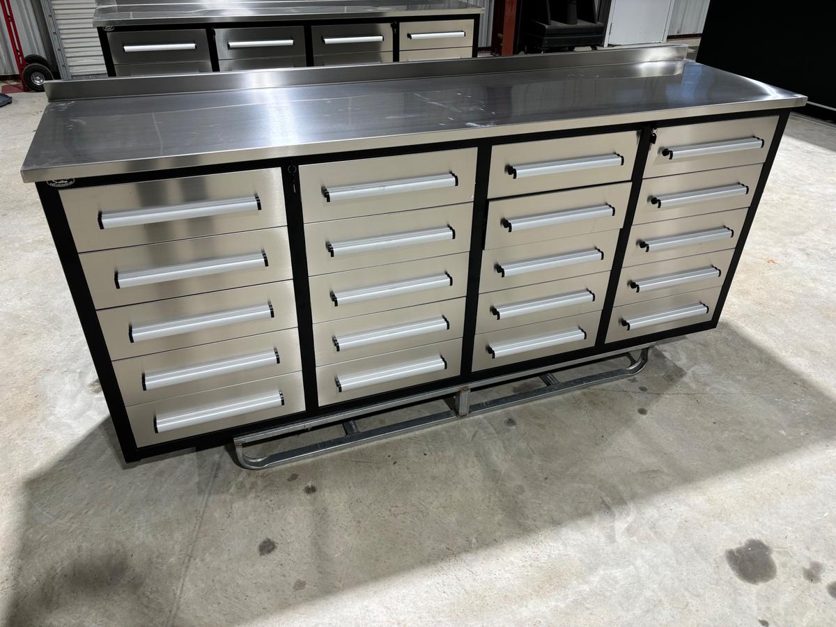 7'4" Stainless Steel Tool Chest & Workbench