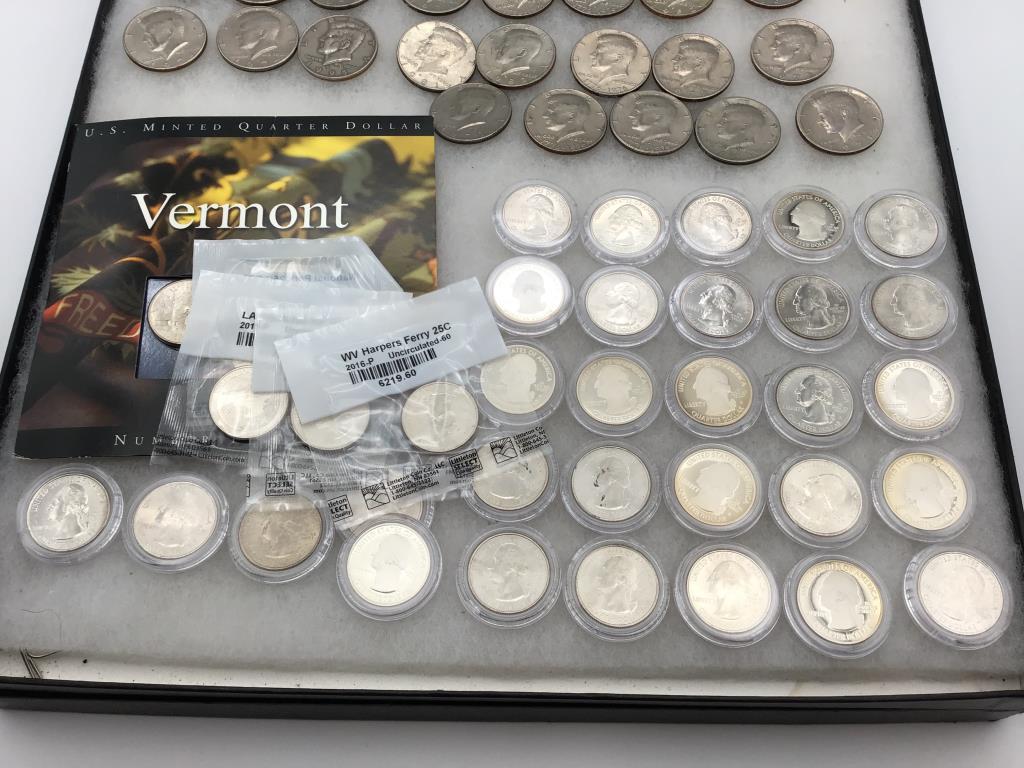 Group of Coins & Currency Including 5-One Dollar