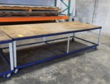 48" x 10' Portable Steel Table w/Wood Top