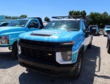 2020 Chevy Silverado 2WD 4Dr Crew Cab Service Body w/Ladder Rack, Gas, License# QTJ-P78, VIN