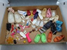 DOLL & BARBIE SHOES AN ACCESSORIES SOME MISSING PAIRS