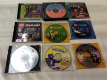 ASSORTED COMPUTER GAMES AND AGES. SCOOBY DOO, LEGO RACERS 2, AND OTHERS UNTESTED