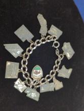 STATES CHARM BRACELET MARKED STG