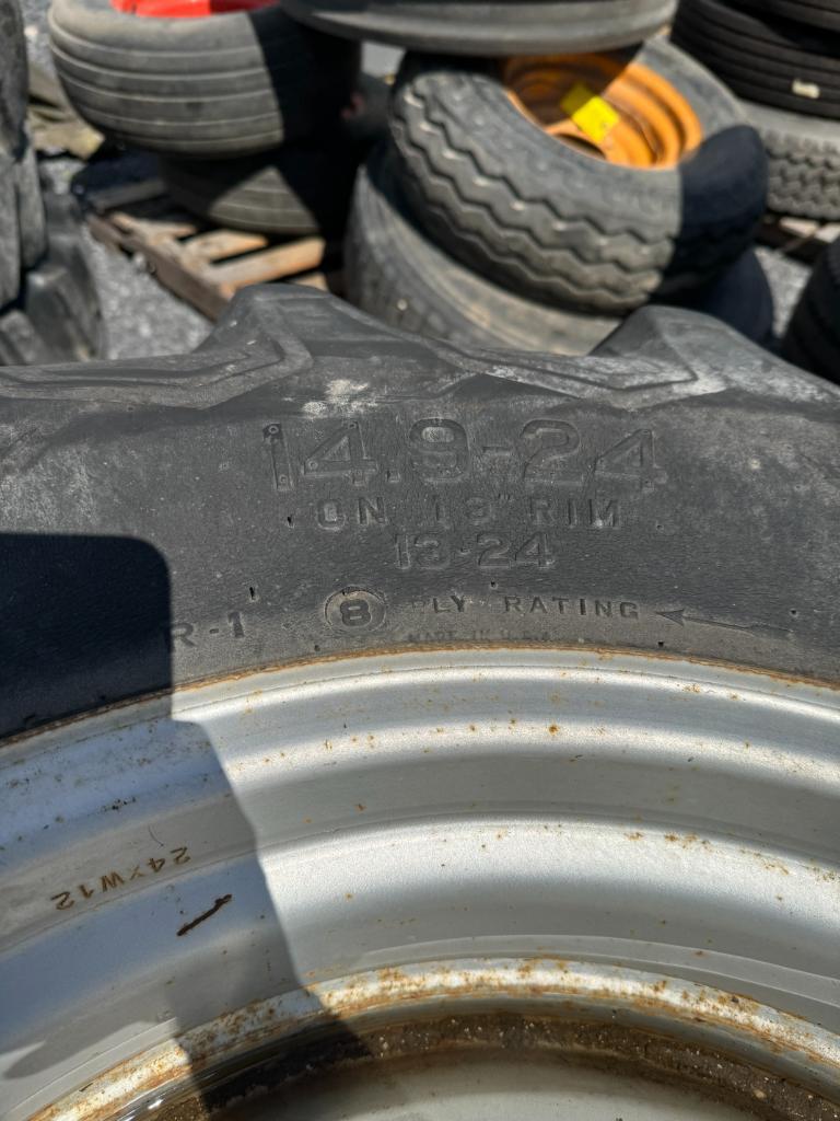 102 Pair of 14-9.24 Tires on 8-Bolt Wheels