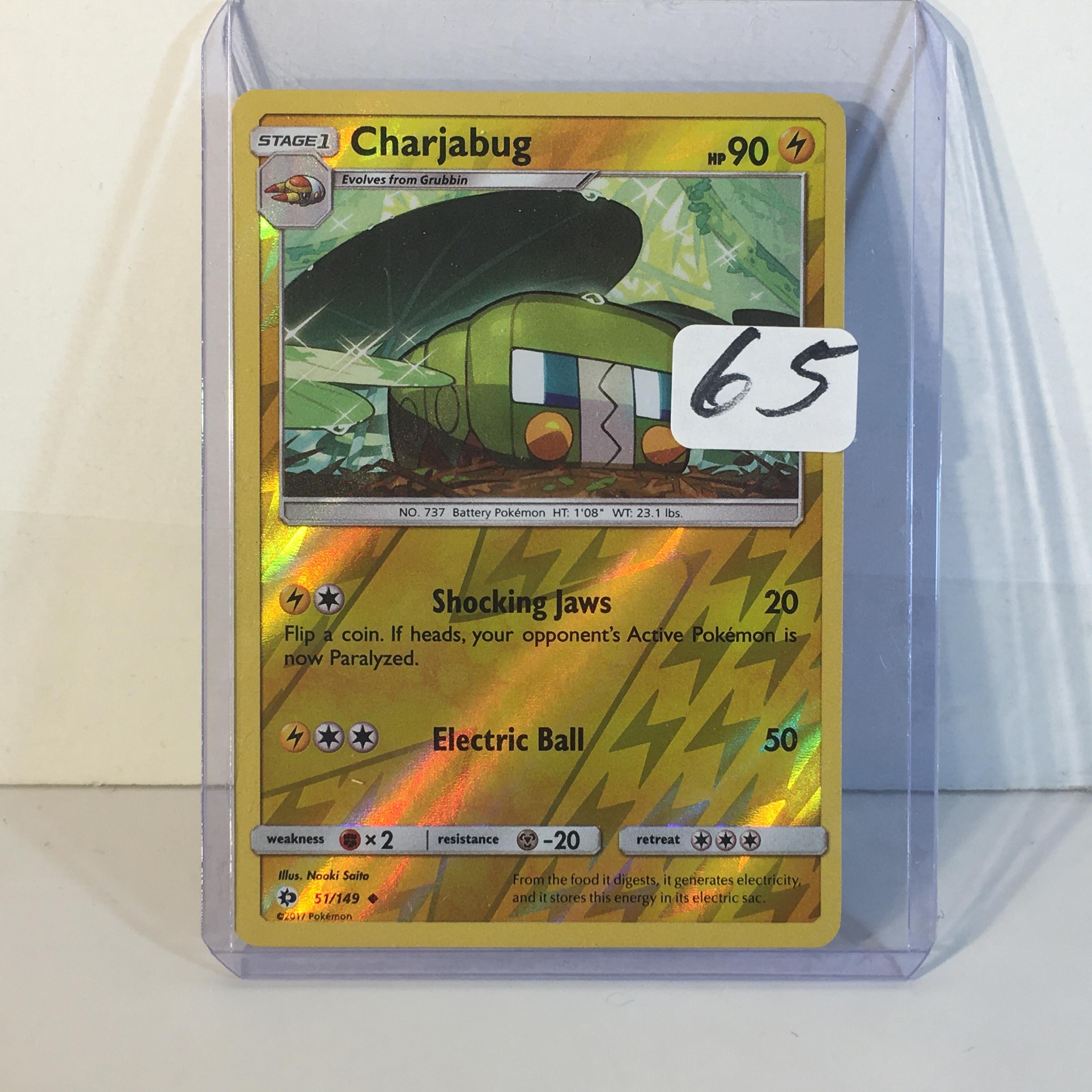 Modern 2017 Pokemon TCG Stage1 Charjabug Hp90 Holo No.737 Battery Pokemon 51/149