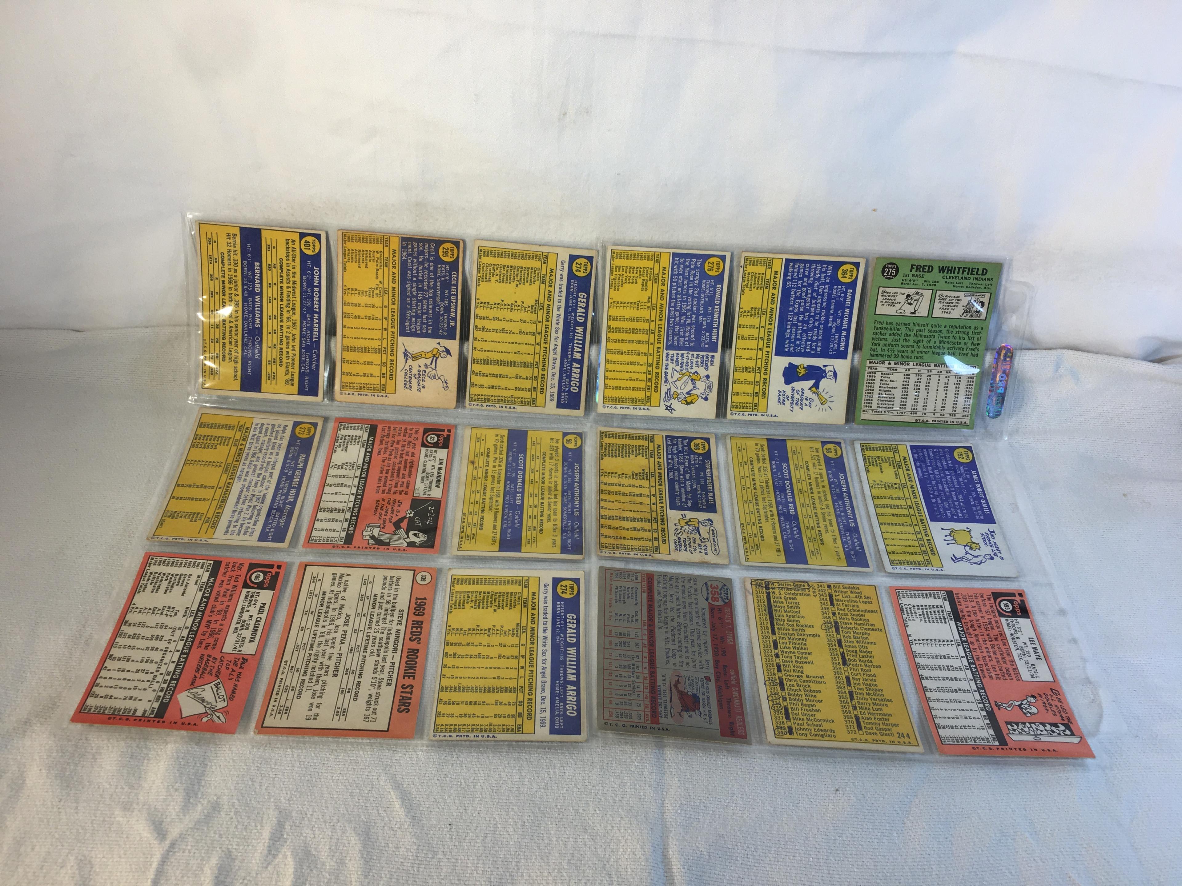 Lot of 18 Pcs Collector Vintage  MLB Baseball  Sport Trading Assorted Cards & Players - See Photos