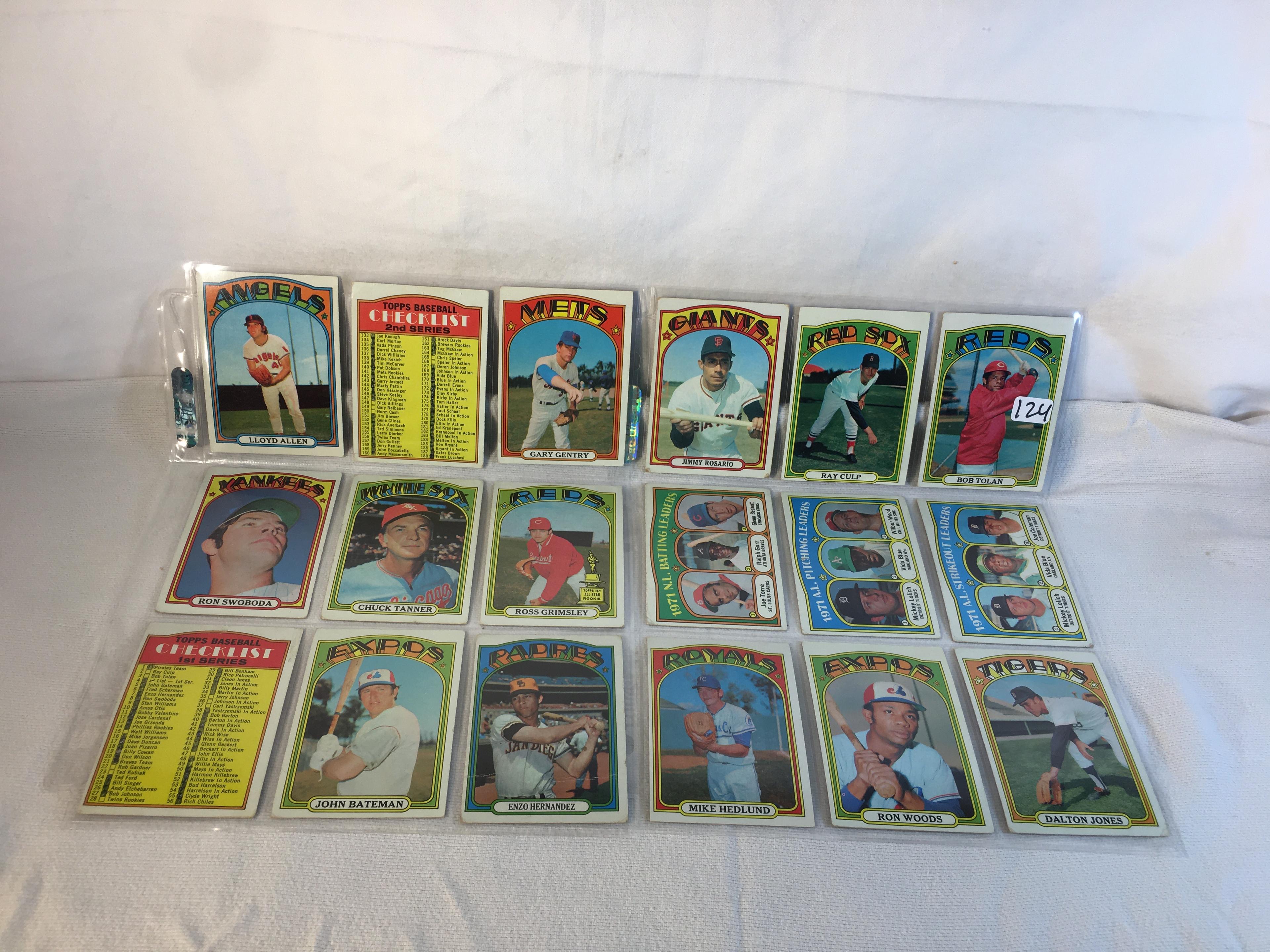 Lot of 18 Pcs Collector Vintage  MLB Baseball  Sport Trading Assorted Cards & Players - See Photos