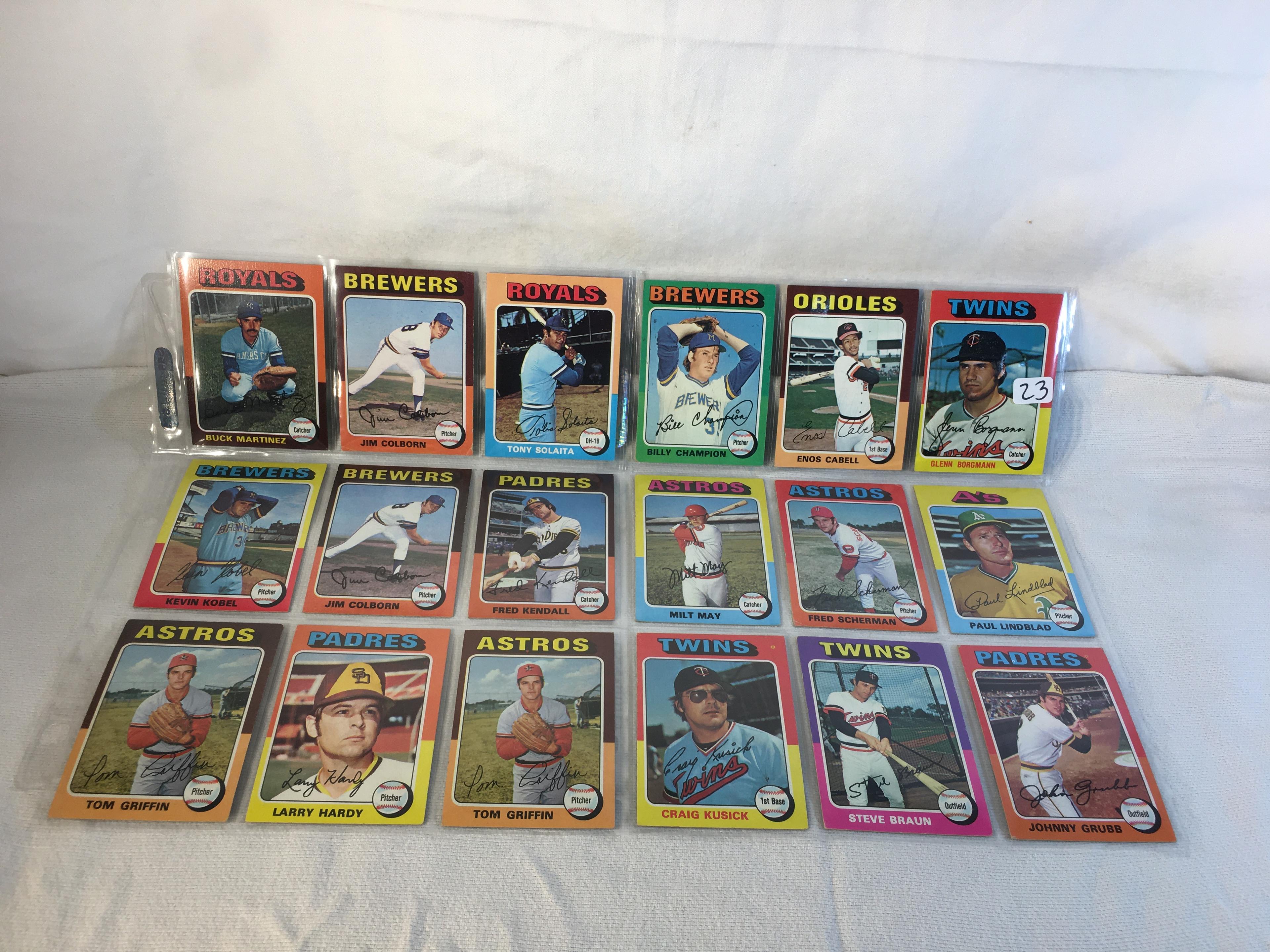 Lot of 18 Pcs Collector Vintage  MLB Baseball  Sport Trading Assorted Cards & Players - See Photos