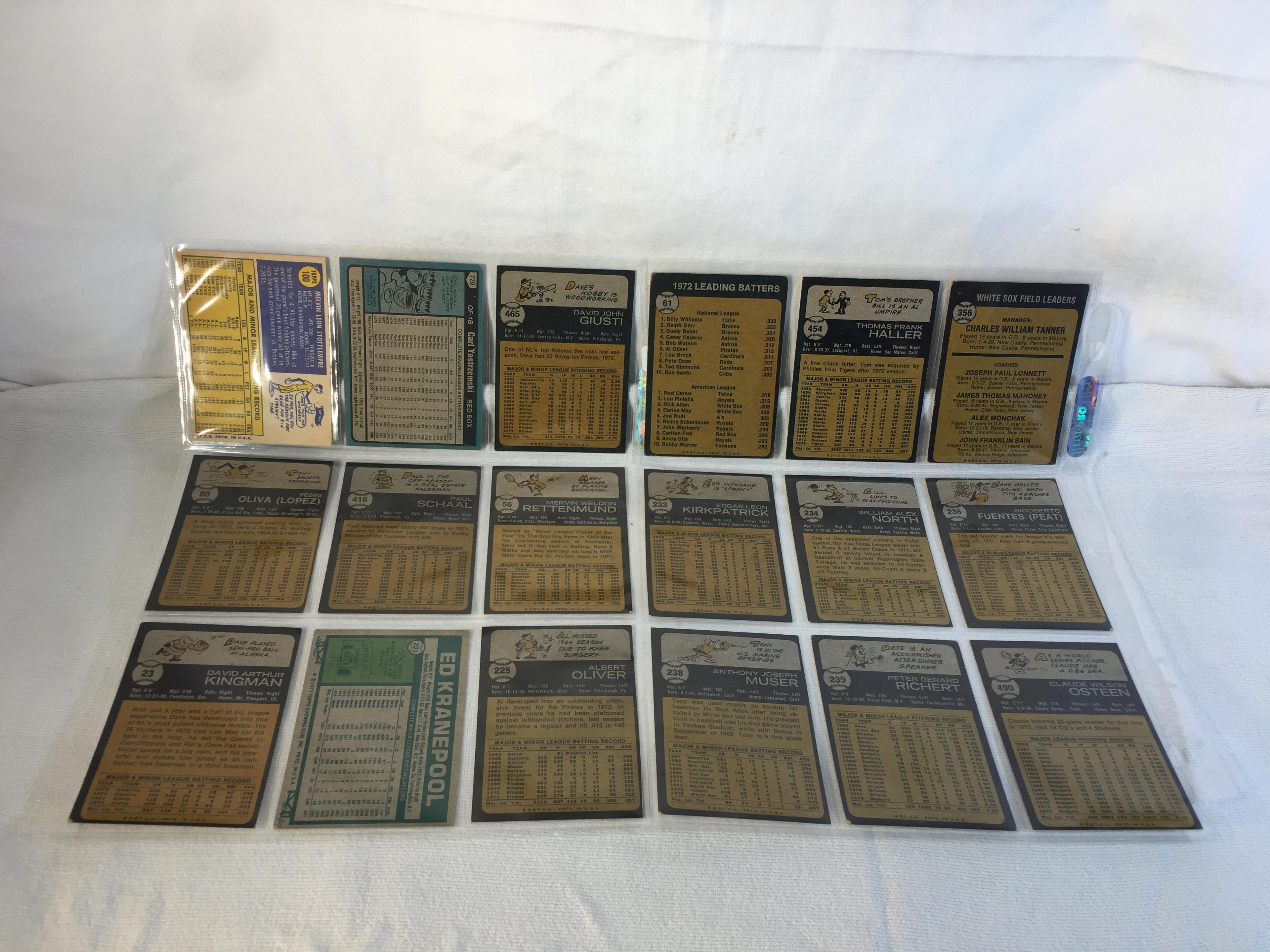 Lot of 18 Pcs Collector Vintage  MLB Baseball  Sport Trading Assorted Cards & Players - See Photos