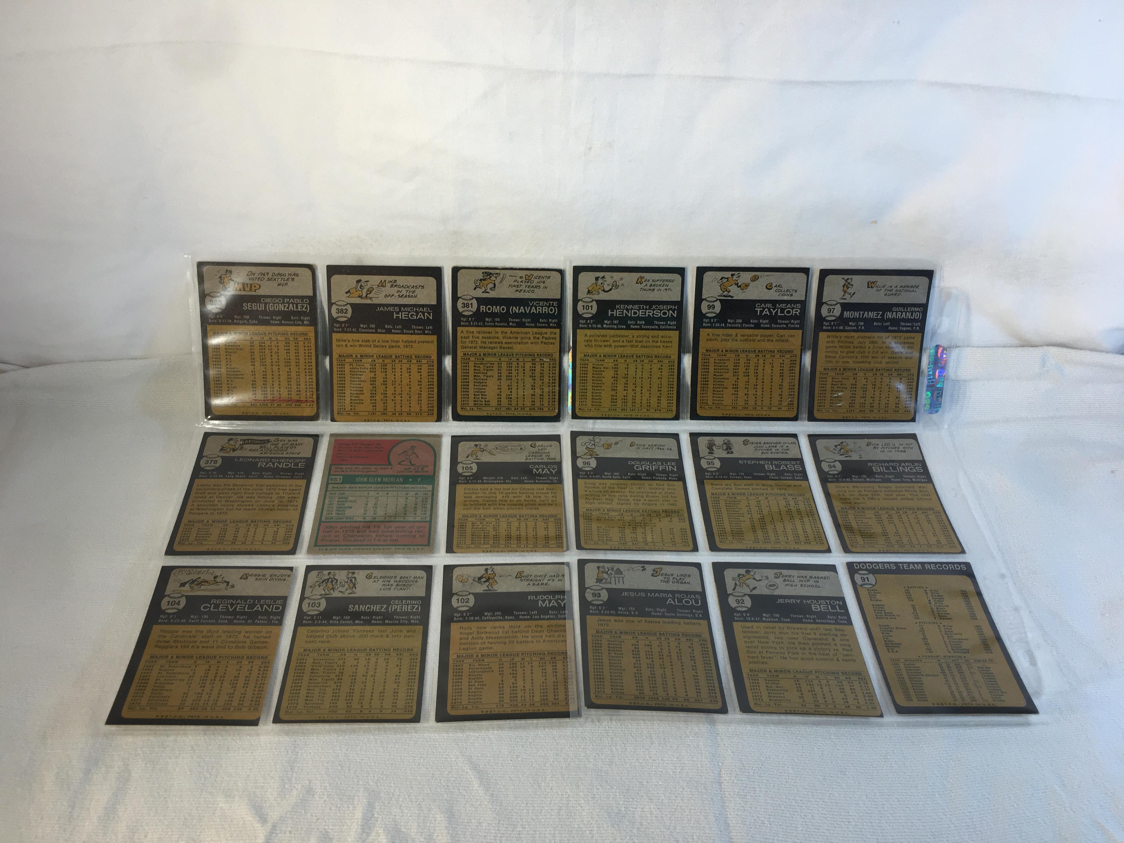 Lot of 18 Pcs Collector Vintage  MLB Baseball  Sport Trading Assorted Cards & Players - See Photos