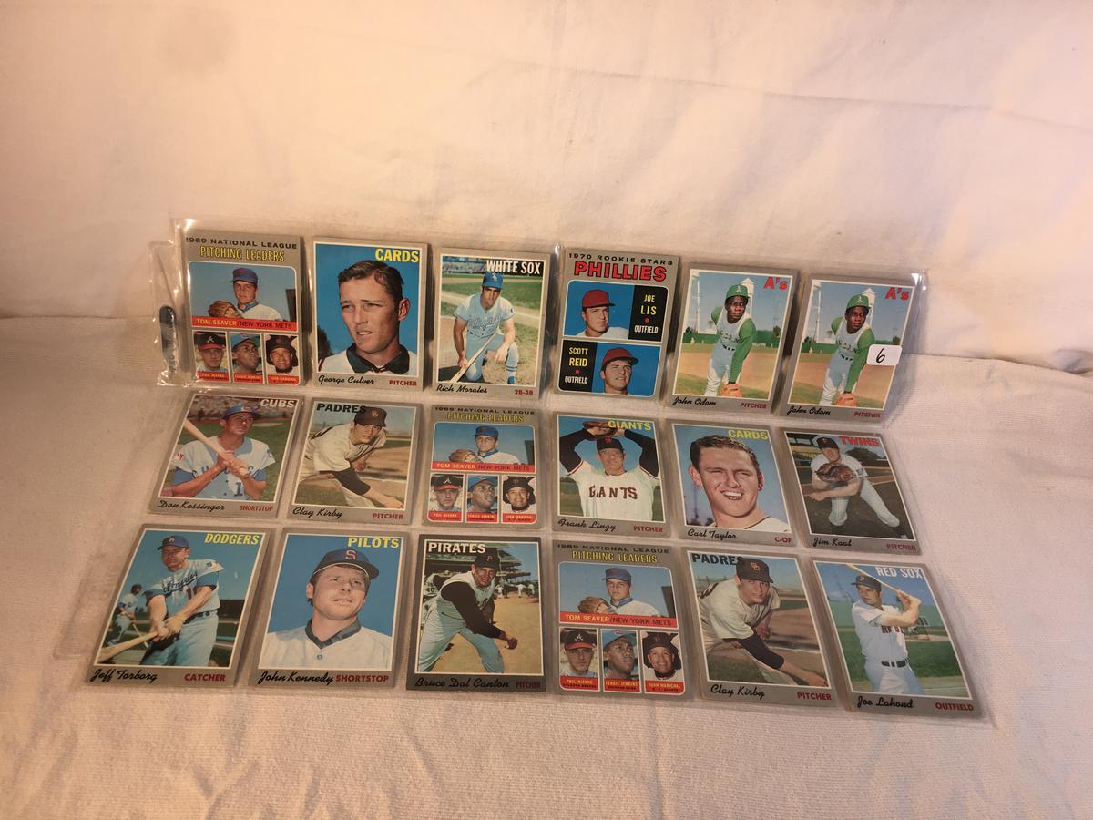 Lot of 18 Pcs Collector Vintage  MLB Baseball  Sport Trading Assorted Cards & Players - See Photos