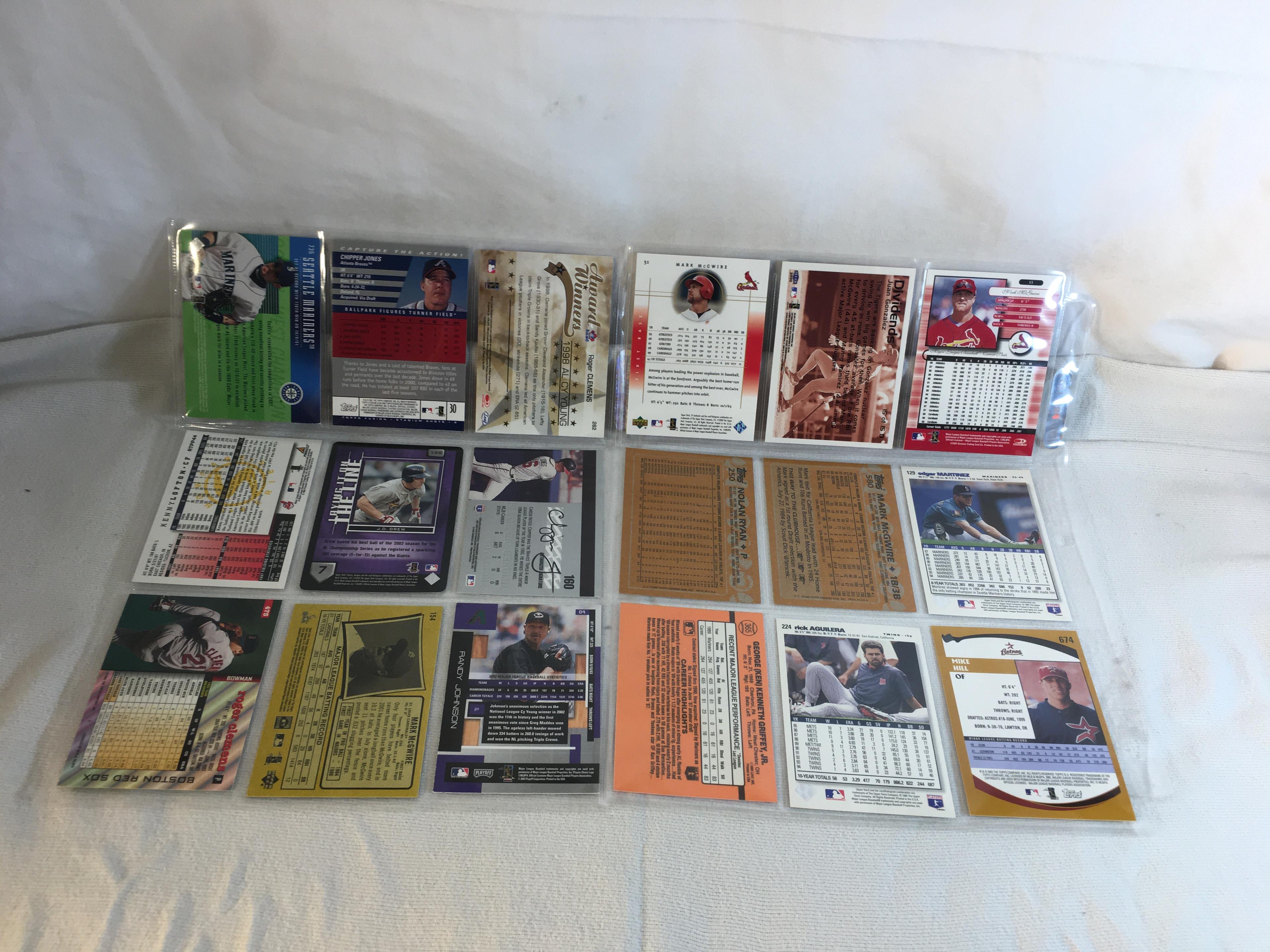 Lot of 18 Pcs Collector Modern MLB Baseball  Sport Trading Assorted Cards & Players -See Pictures