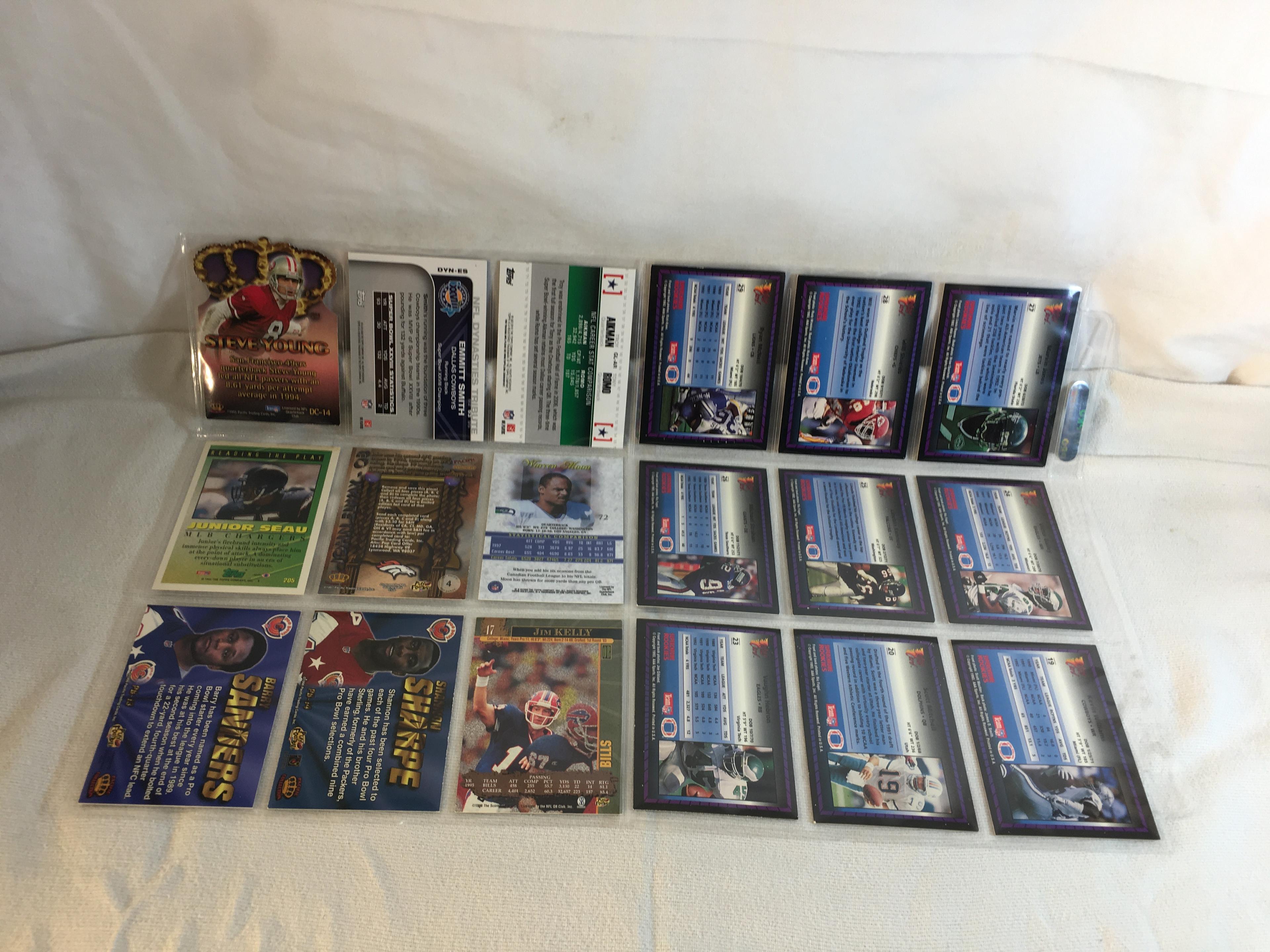 Lot of 18 Pcs Collector Modern NFL Football Sport Trading Assorted Cards & Players - See Pictures