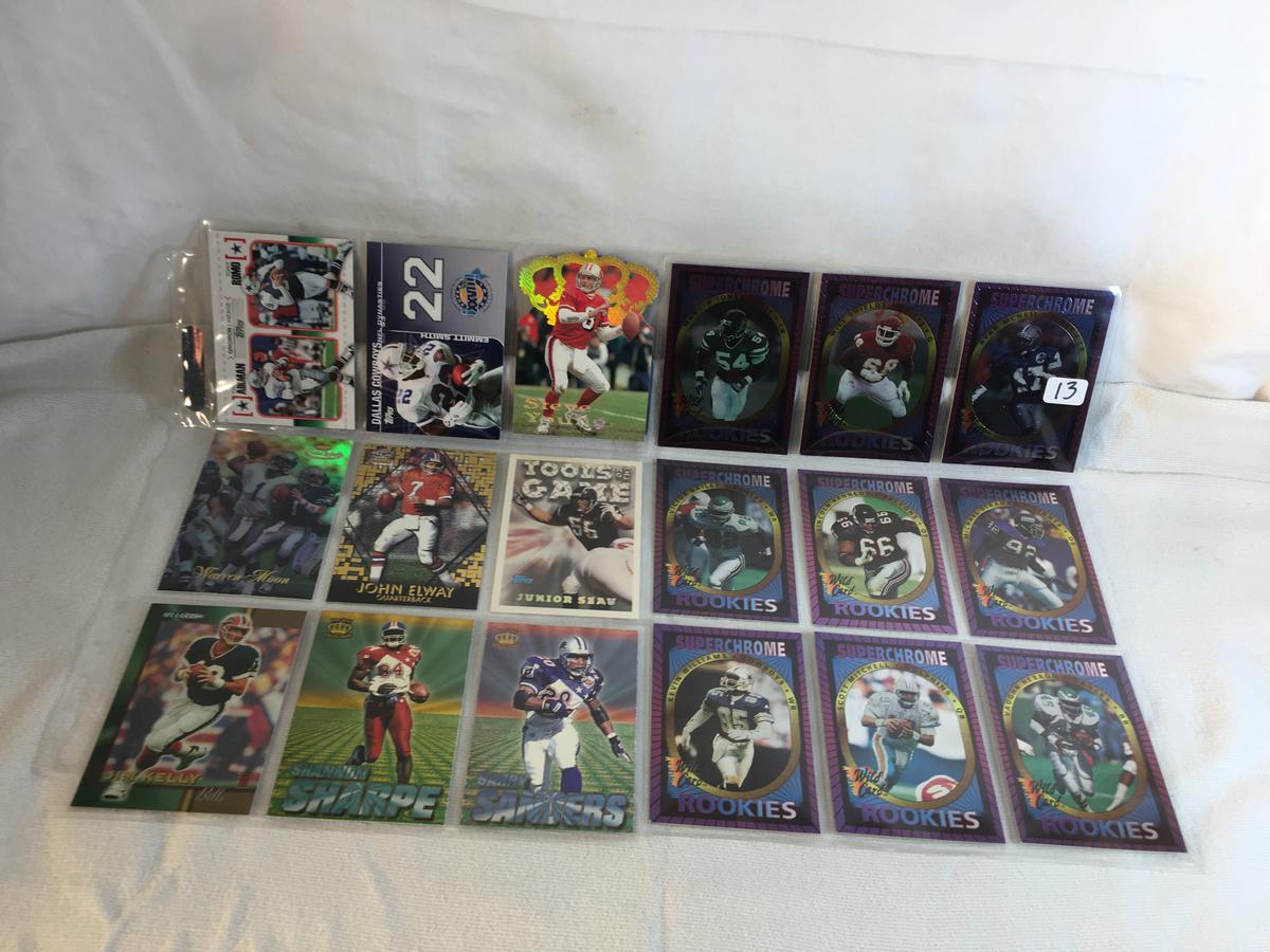 Lot of 18 Pcs Collector Modern NFL Football Sport Trading Assorted Cards & Players - See Pictures