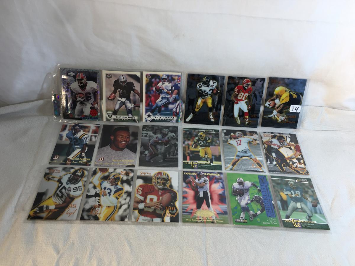 Lot of 18 Pcs Collector Modern NFL Football Sport Trading Assorted Cards & Players - See Pictures