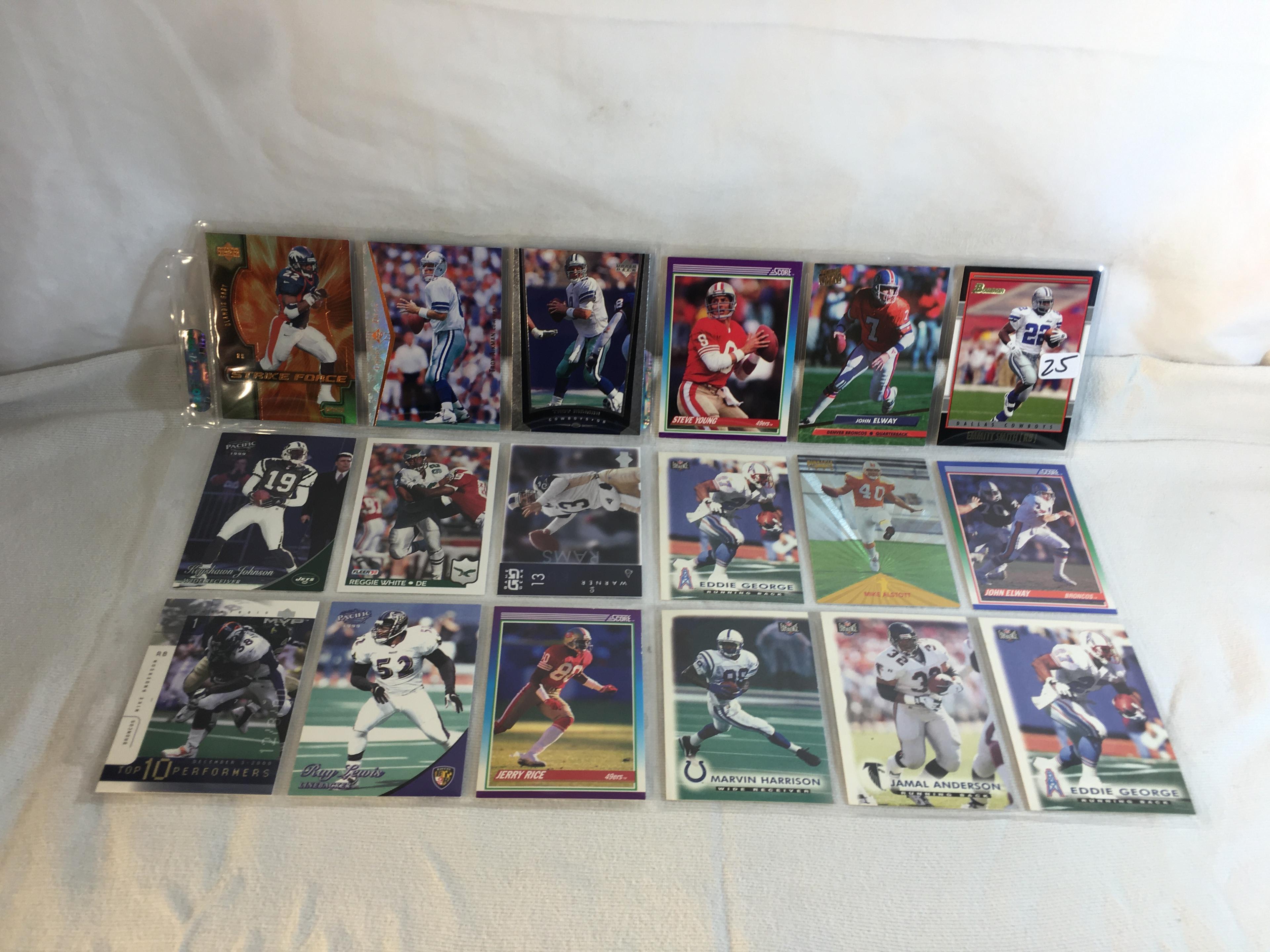 Lot of 18 Pcs Collector Modern NFL Football Sport Trading Assorted Cards & Players - See Pictures