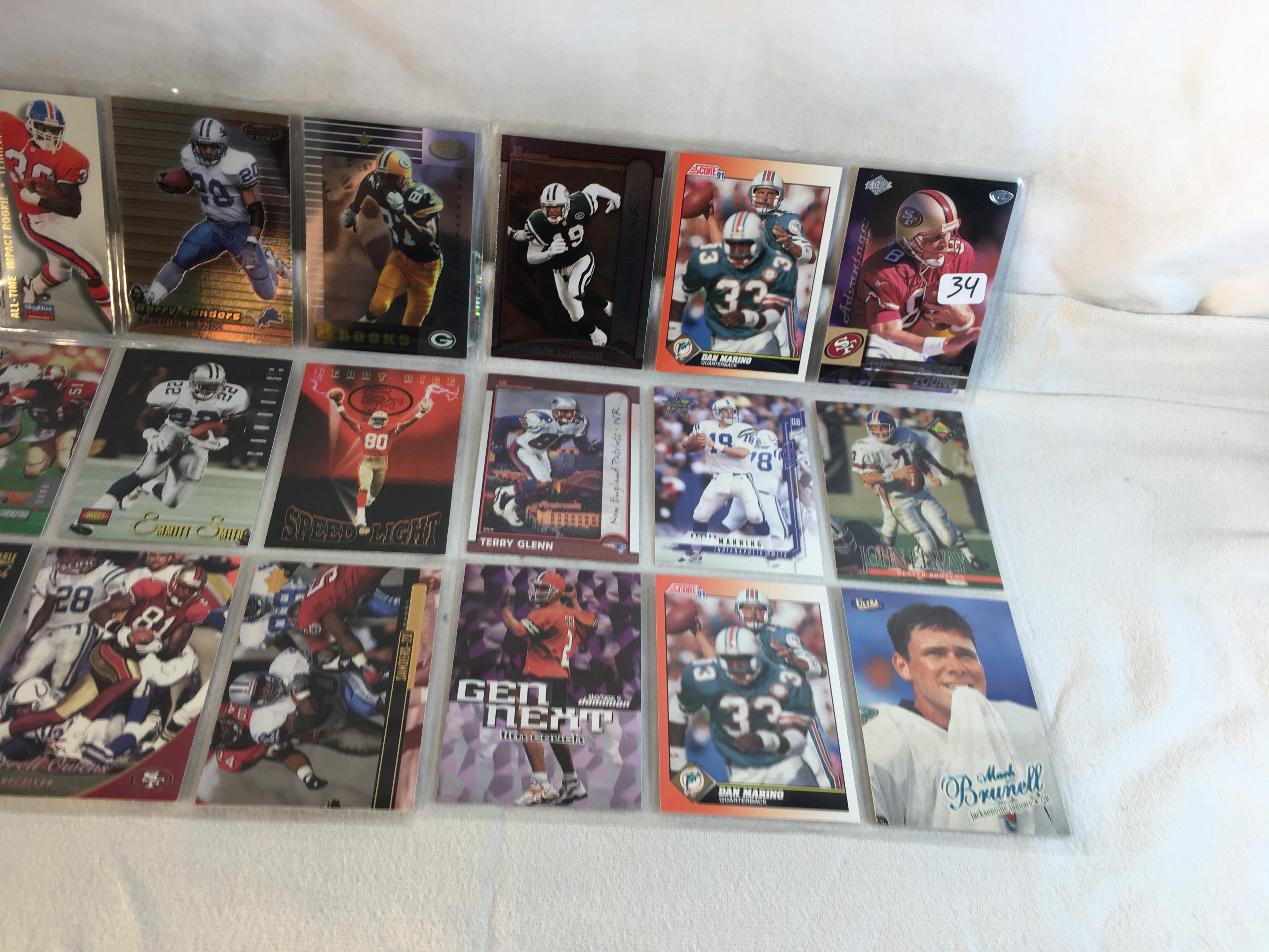 Lot of 18 Pcs Collector Modern NFL Football Sport Trading Assorted Cards & Players - See Pictures